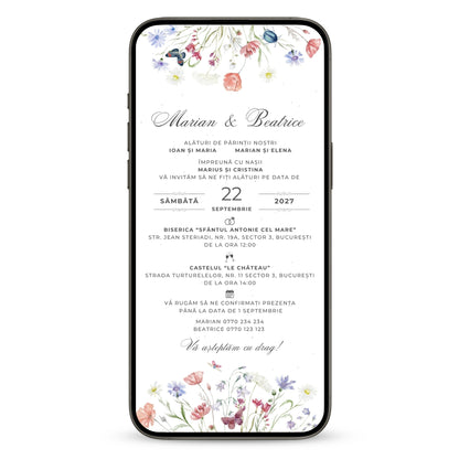 Invitatie Nunta Heart Story, Format Digital-BalloonEvents.ro