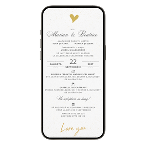 Invitatie Cununie Civila I Love You, Format Digital