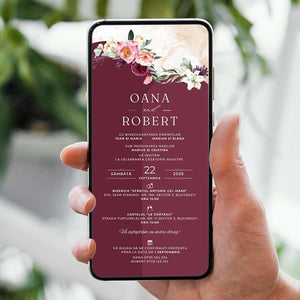 Invitatie Nunta Imperial Bloom, Format Digital-BalloonEvents.ro