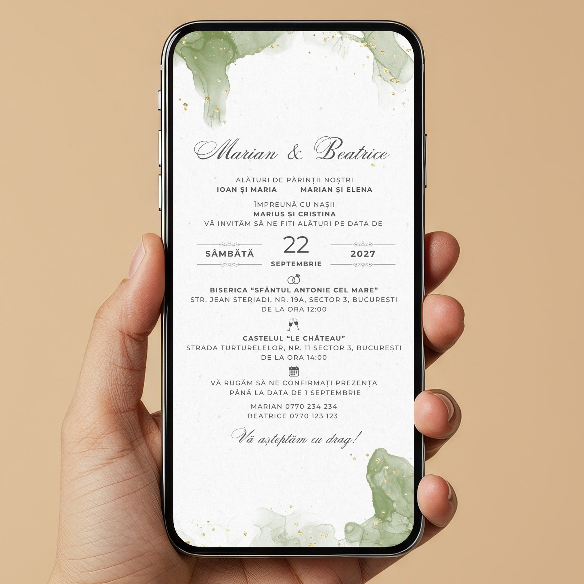 Invitatie Nunta Joyful Day, Format Digital-BalloonEvents.ro