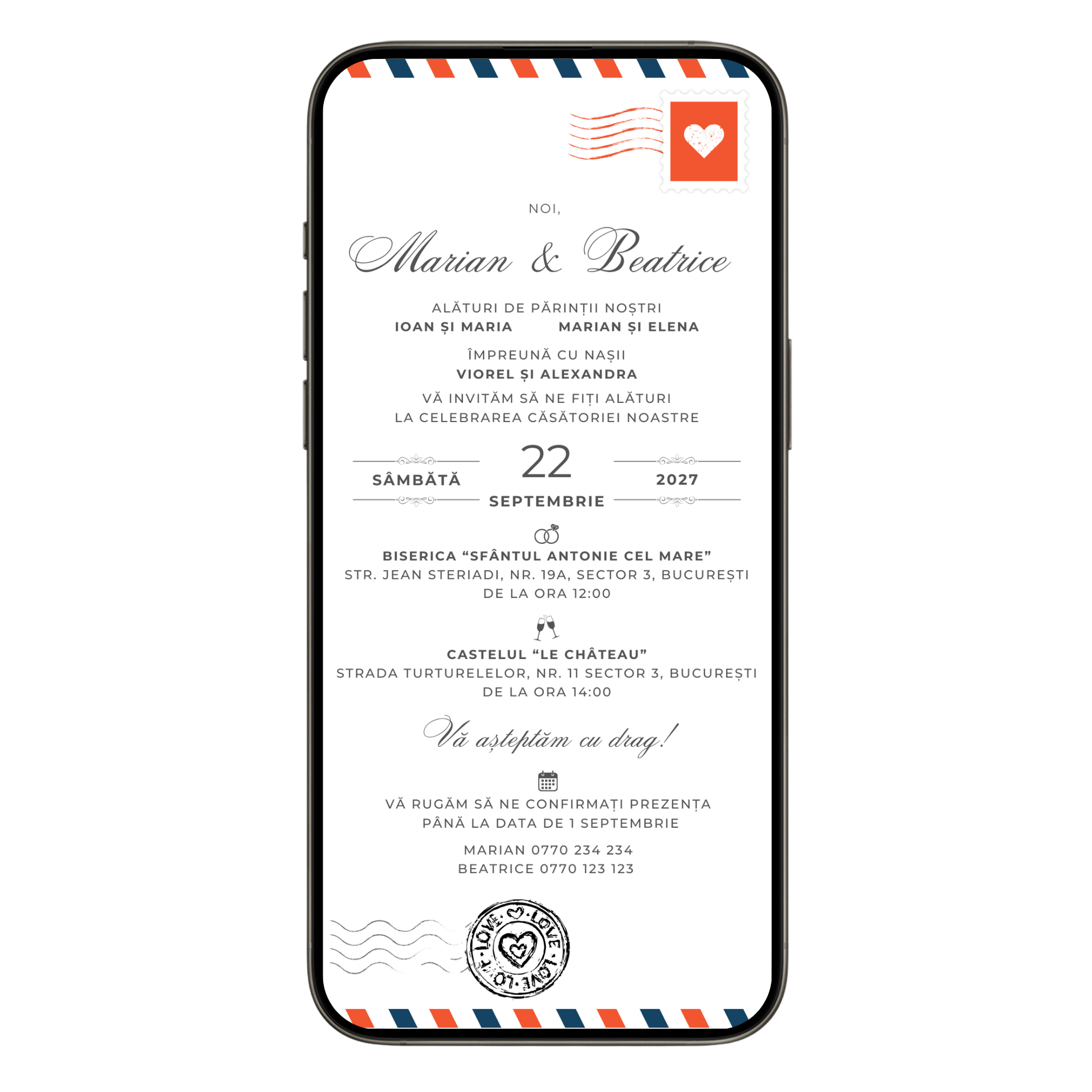 Invitatie Nunta Letter and Love, Format Digital