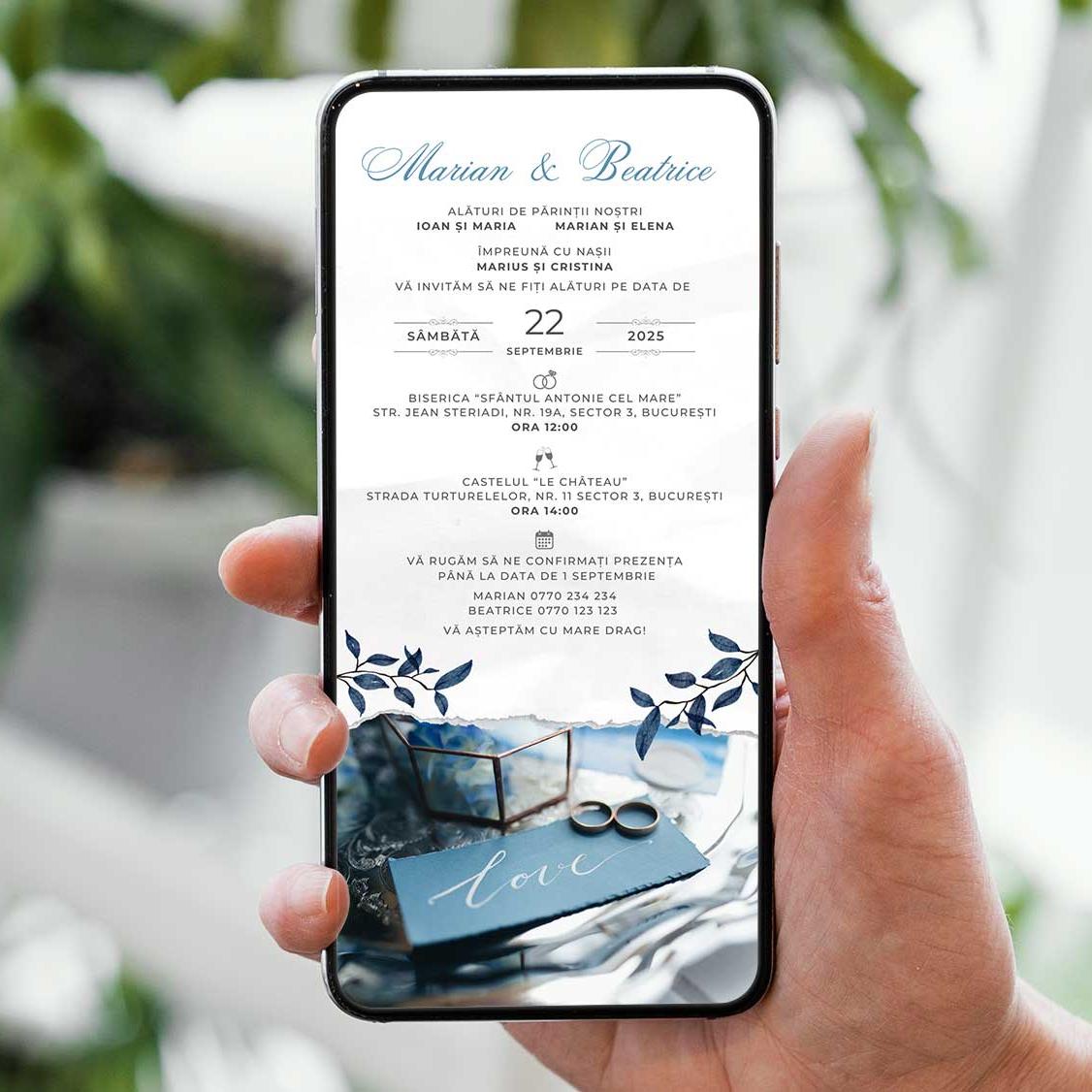 Invitatie Nunta Love, Format Digital-BalloonEvents.ro