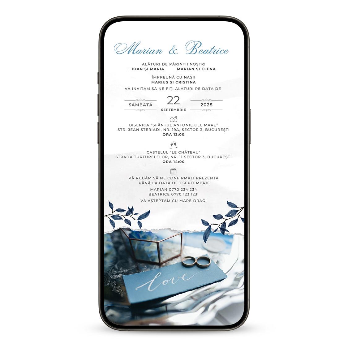 Invitatie Nunta Love, Format Digital-BalloonEvents.ro