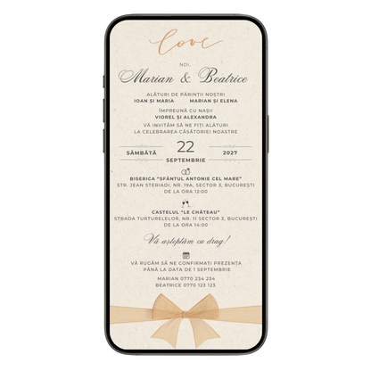 Invitatie Nunta Love Me, Format Digital