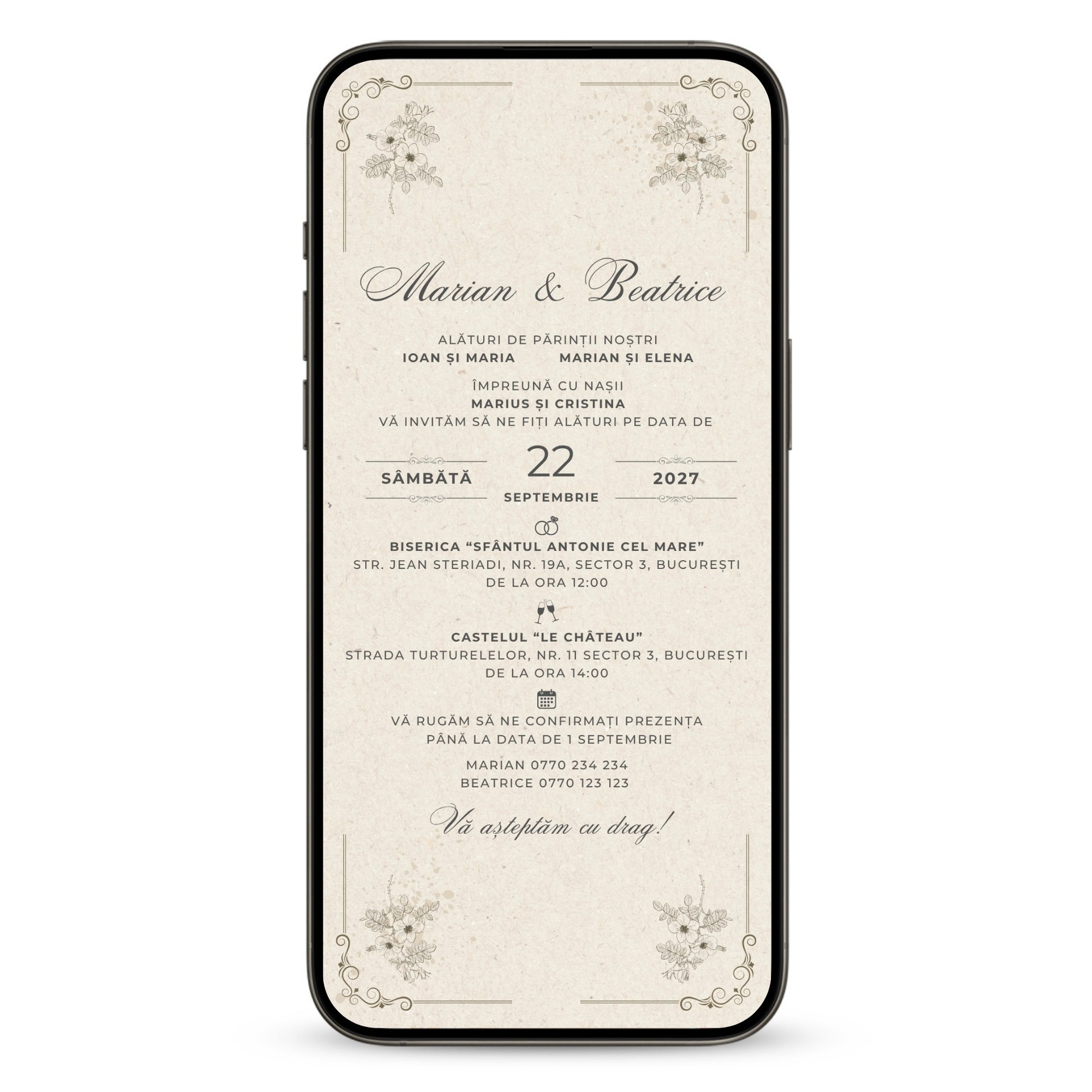 Invitatie Nunta Love Story, Format Digital