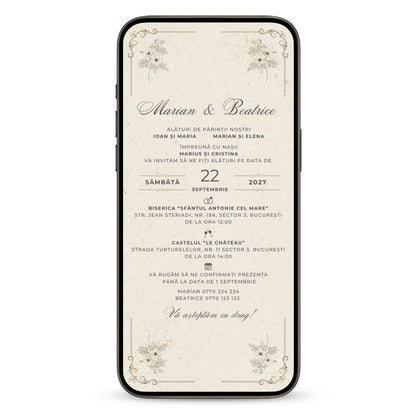 Invitatie Nunta Love Story, Format Digital