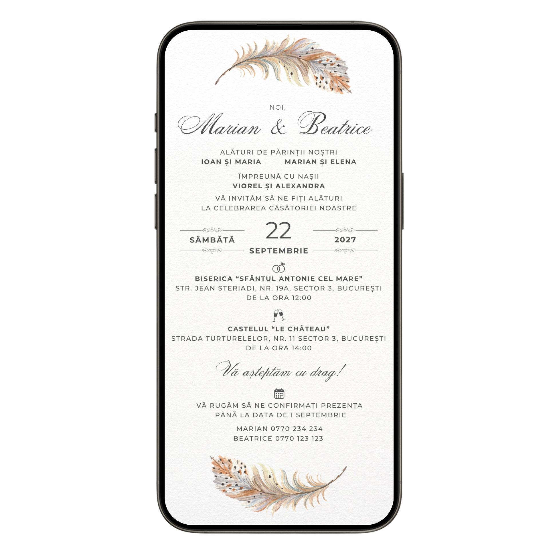 Invitatie Nunta Loving Care, Format Digital