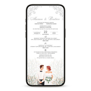 Invitatie Nunta Minimalist, Format Digital-BalloonEvents.ro
