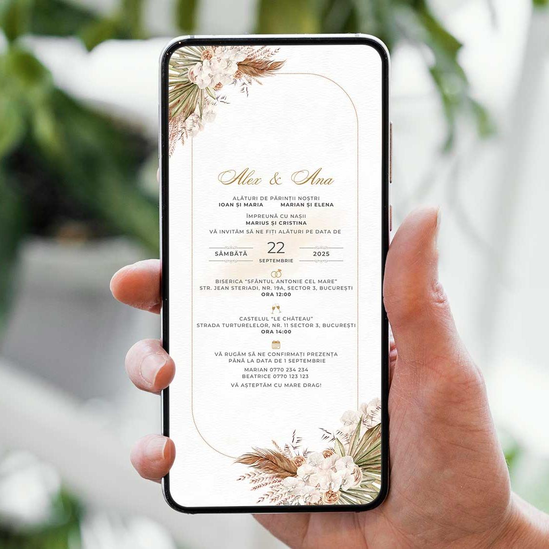 Invitatie Nunta Moment, Format Digital