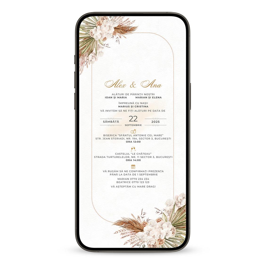 Invitatie Nunta Moment, Format Digital