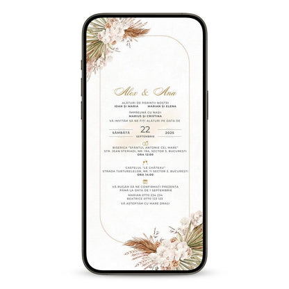 Invitatie Nunta Moment, Format Digital