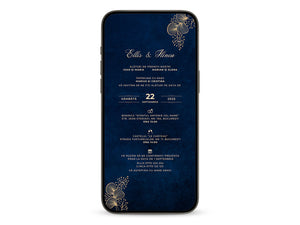 Invitatie Nunta Navy Blue, Format Digital