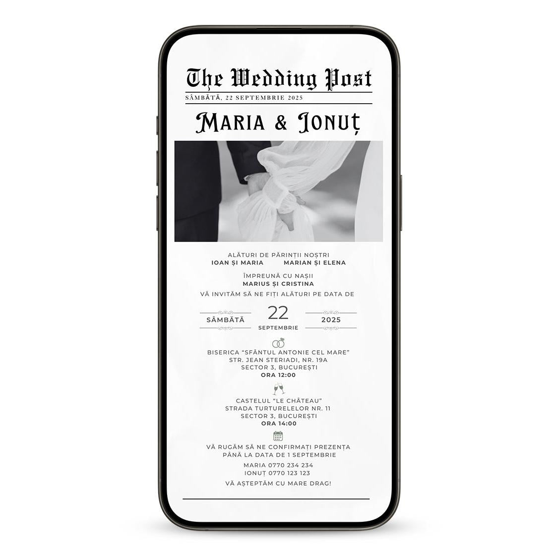 Invitatie Nunta Newspaper, Format Digital