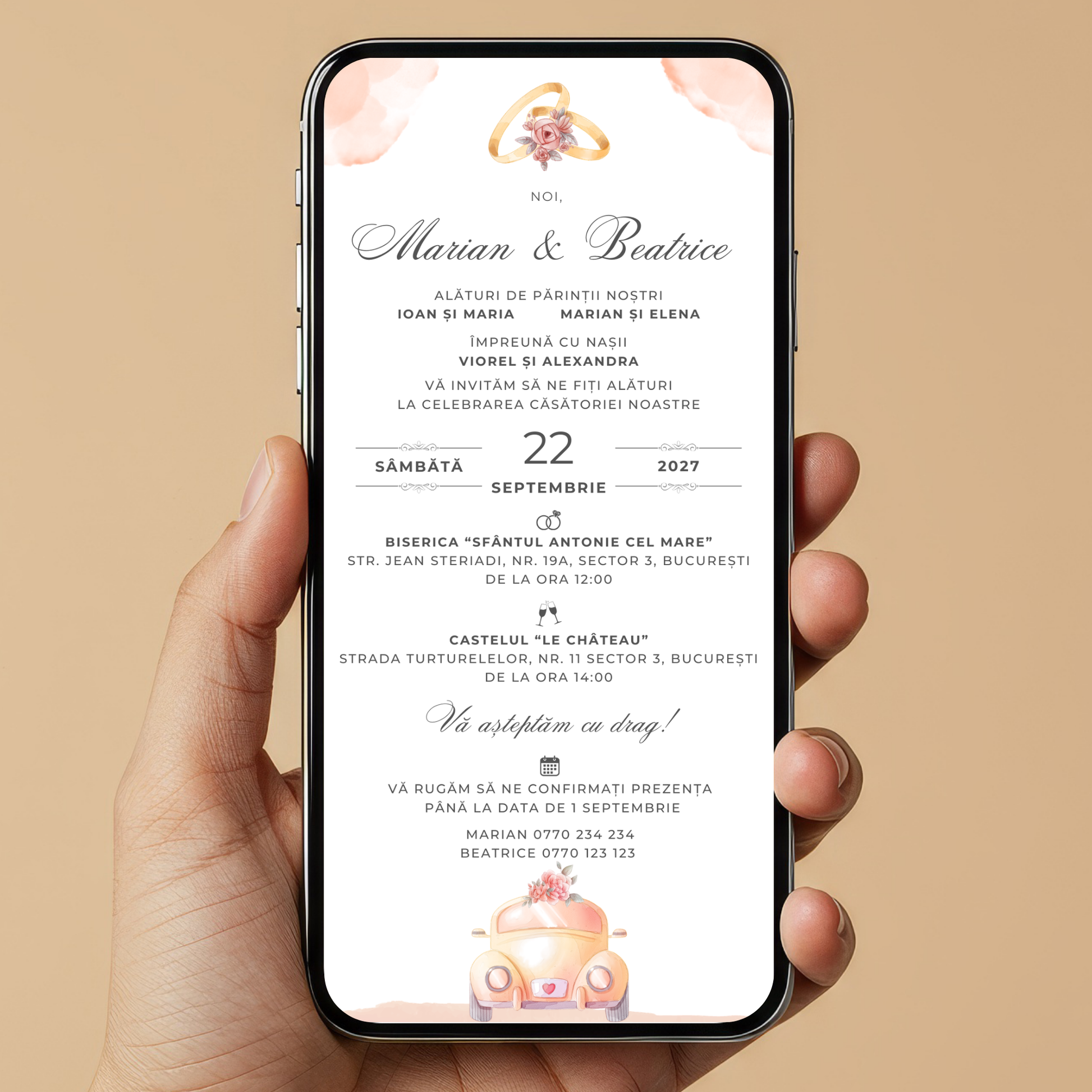 Invitatie Nunta On The Road Again, Format Digital