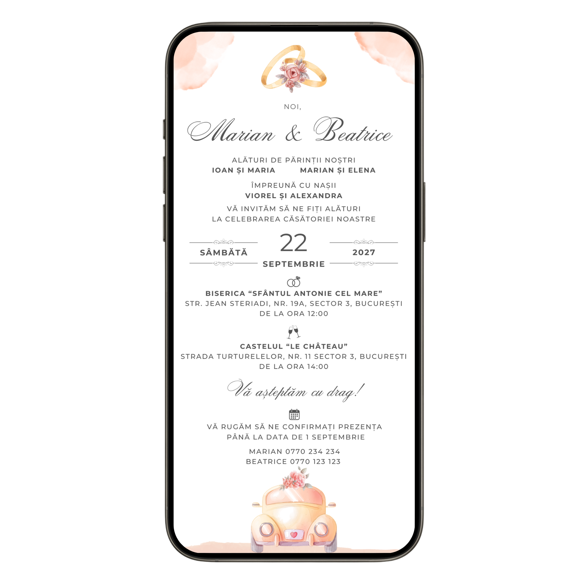 Invitatie Nunta On The Road Again, Format Digital