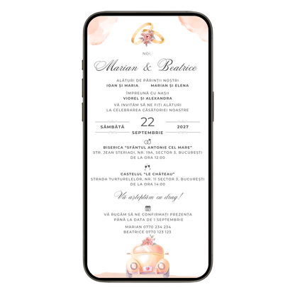 Invitatie Nunta On The Road Again, Format Digital