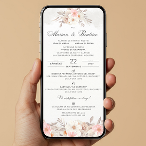 Invitatie Cununie Civila Pastel Moments, Format Digital