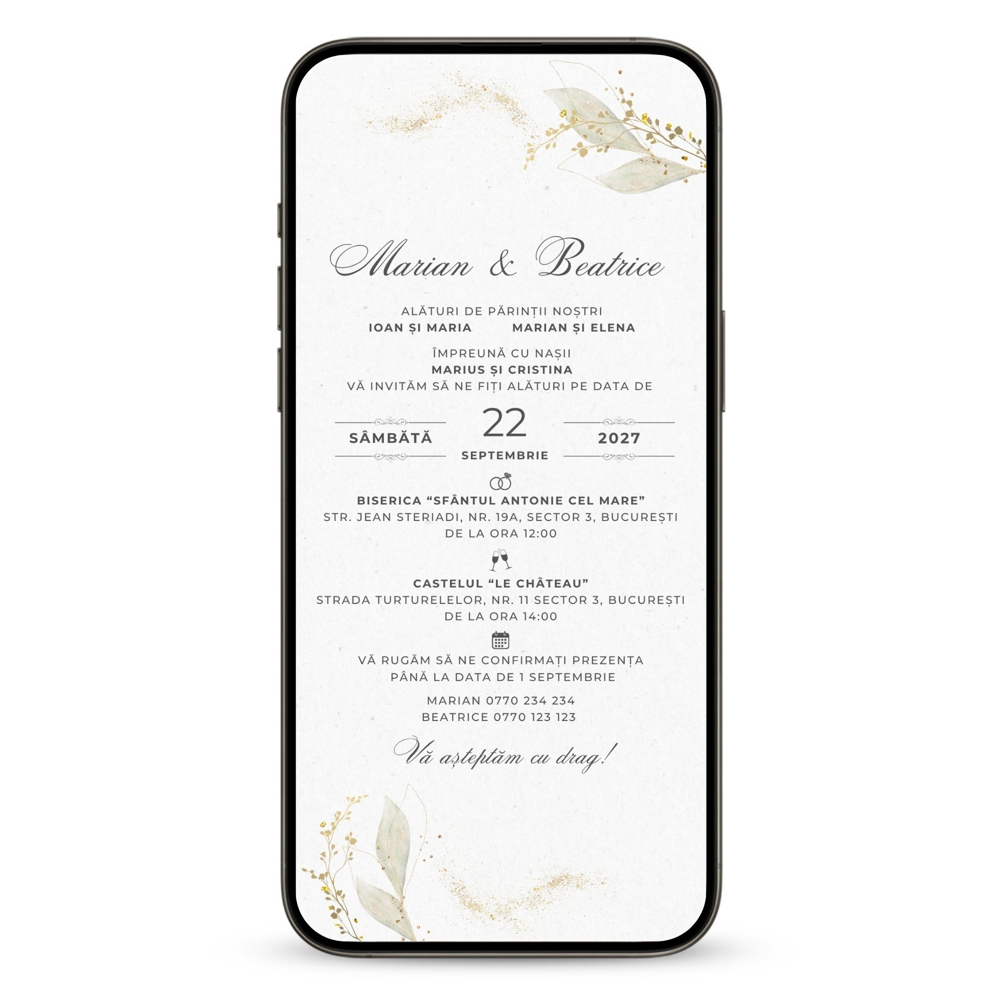 Invitatie Nunta Perfect Match, Format Digital-BalloonEvents.ro