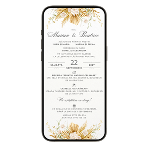 Invitatie Cununie Civila Perfect Match, Format Digital