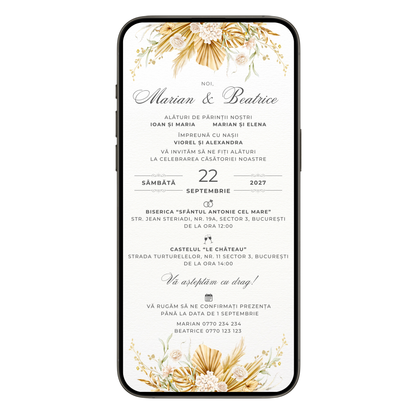 Invitatie Cununie Civila Perfect Match, Format Digital