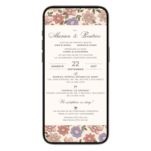 Invitatie Nunta Retro 1980, Format Digital