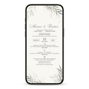 Invitatie Cununie Civila Retro Green, Format Digital
