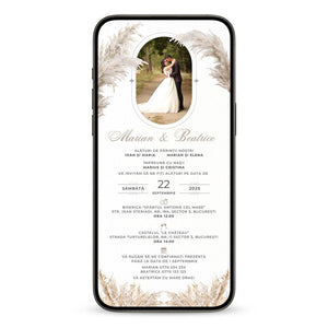 Invitatie Nunta Save The Date, Format Digital-BalloonEvents.ro