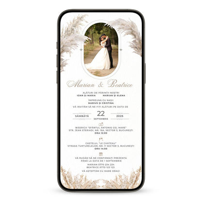 Invitatie Cununie Civila Save The Date, Format Digital