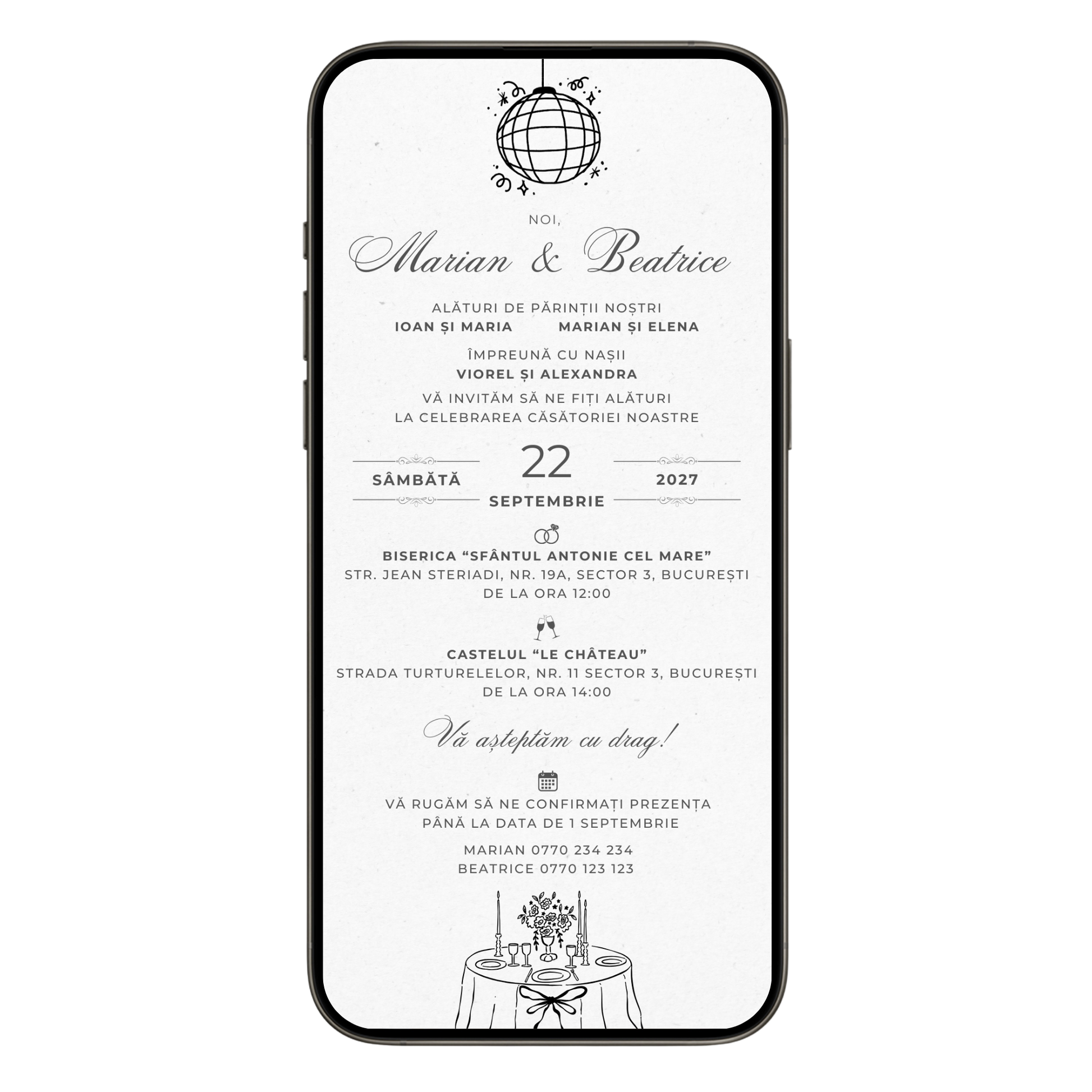 Invitatie Nunta Simple Family Life, Format Digital