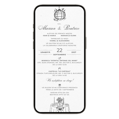 Invitatie Nunta Simple Family Life, Format Digital