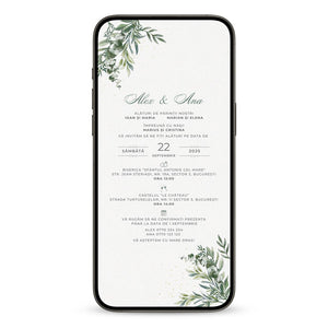 Invitatie Nunta Simple, Format Digital-BalloonEvents.ro