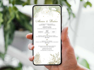 Invitatie Nunta Soft Green, Format Digital