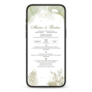 Invitatie Nunta Soft Green, Format Digital-BalloonEvents.ro