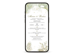 Invitatie Nunta Soft Green, Format Digital