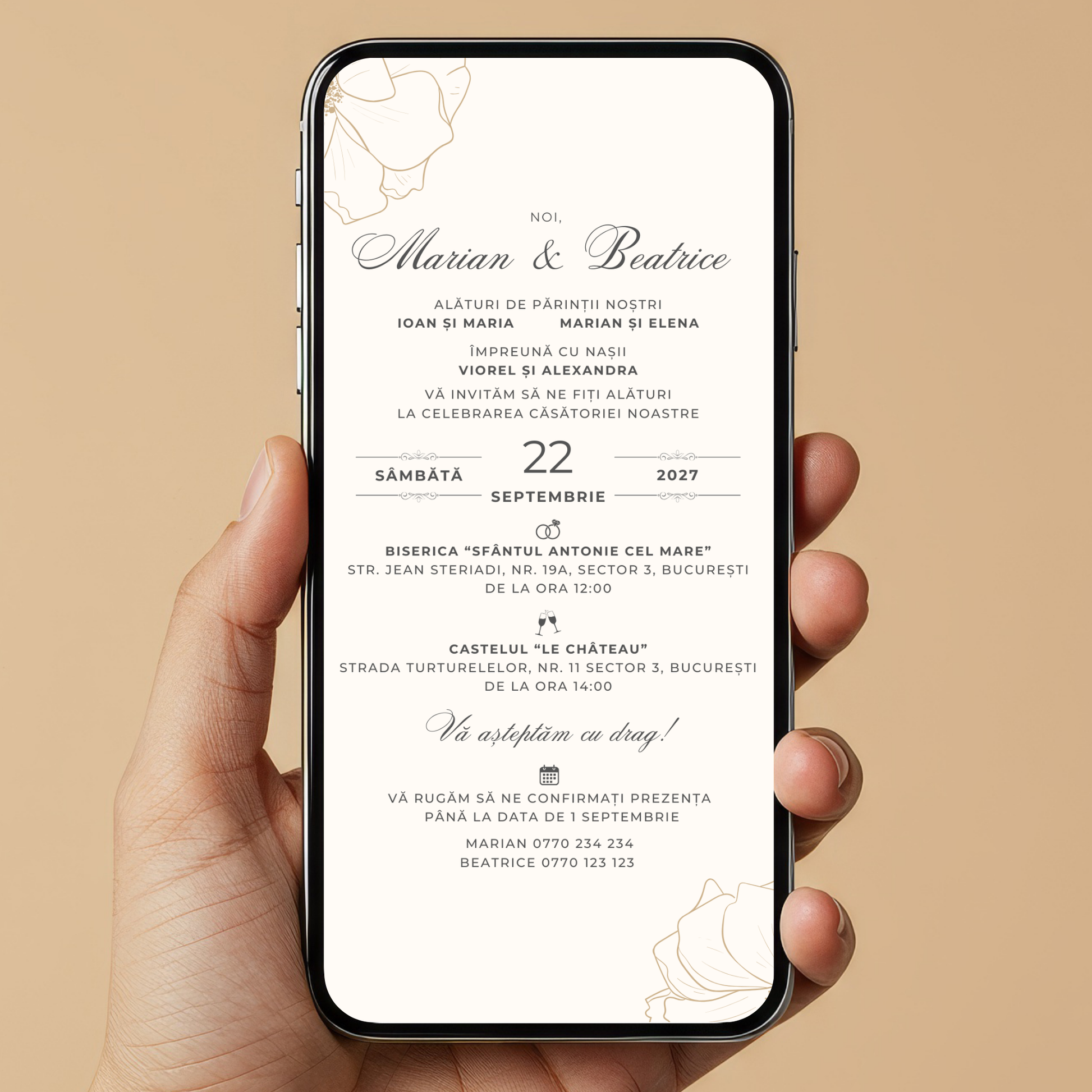 Invitatie Nunta Special Moments, Format Digital