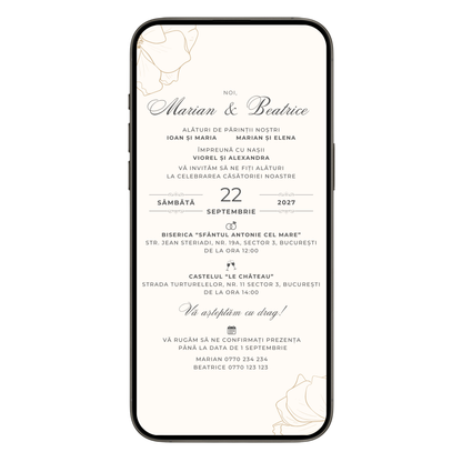 Invitatie Nunta Special Moments, Format Digital