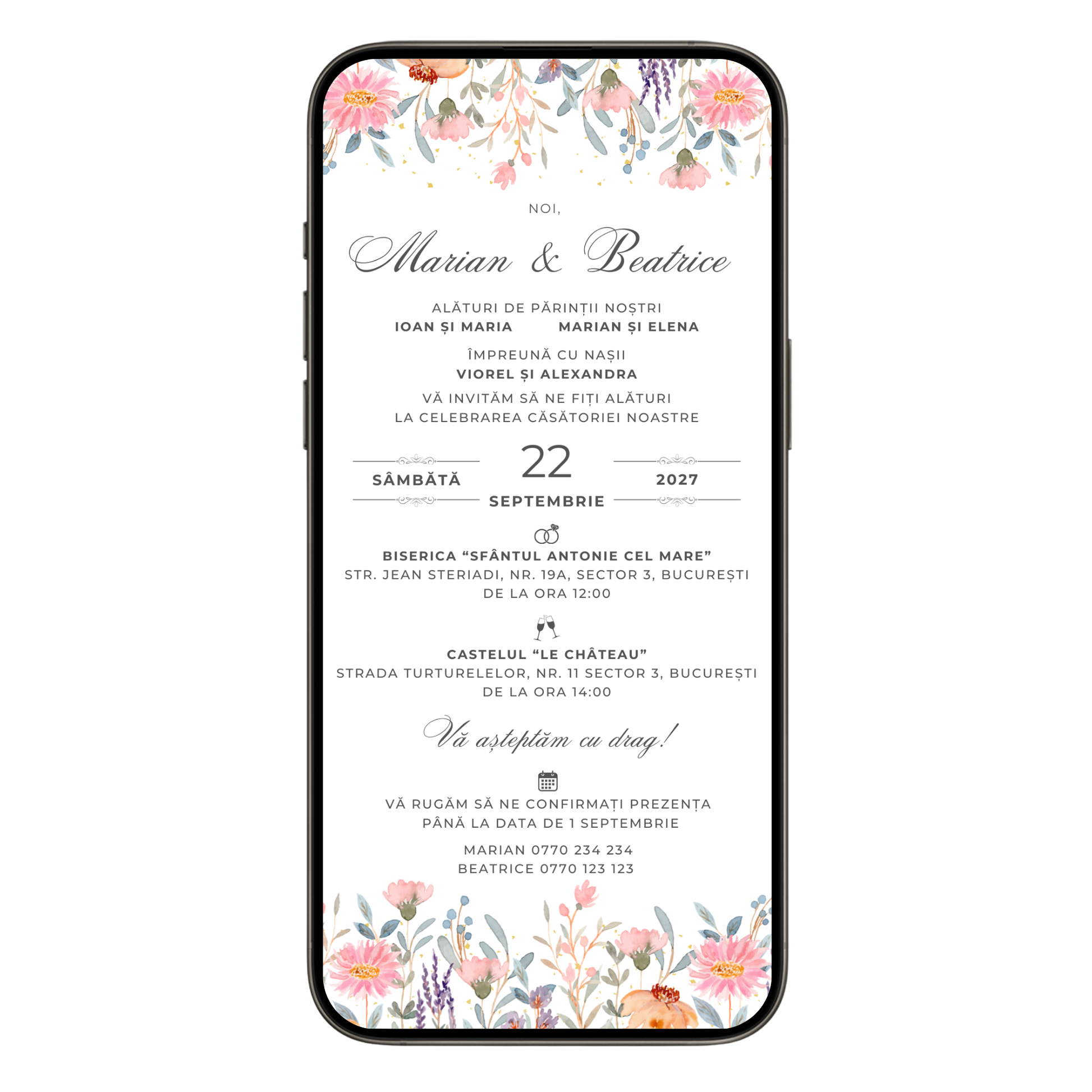 Invitatie Nunta Spring Moments, Format Digital