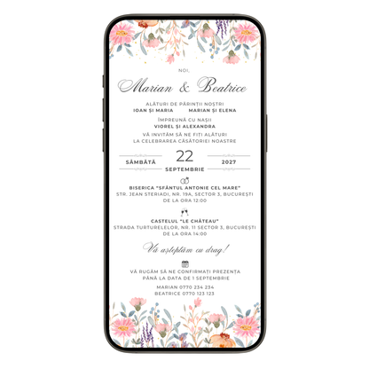 Invitatie Nunta Spring Moments, Format Digital