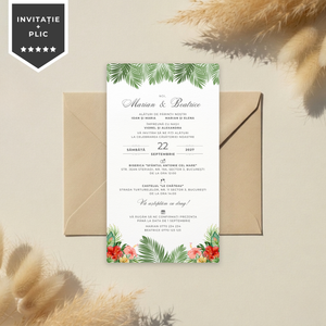 Invitatie Nunta Tropical Life, Format Digital