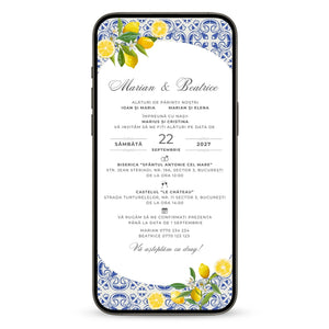 Invitatie Cununie Civila Grecia, Format Digital