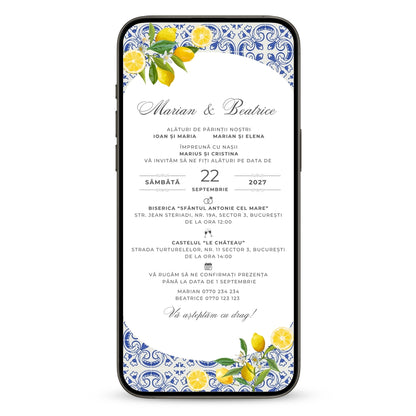 Invitatie Cununie Civila Grecia, Format Digital