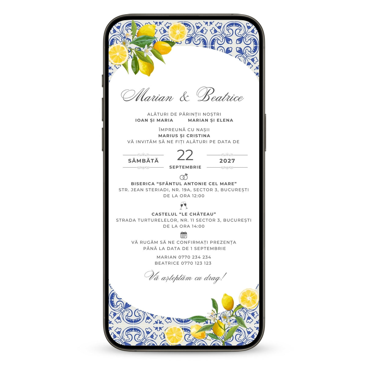 Invitatie Nunta Grecia, Format Digital-BalloonEvents.ro