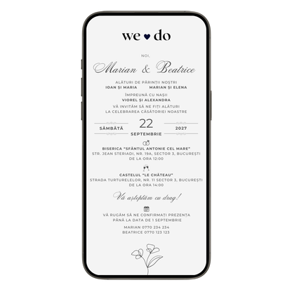 Invitatie Nunta We Do, Format Digital