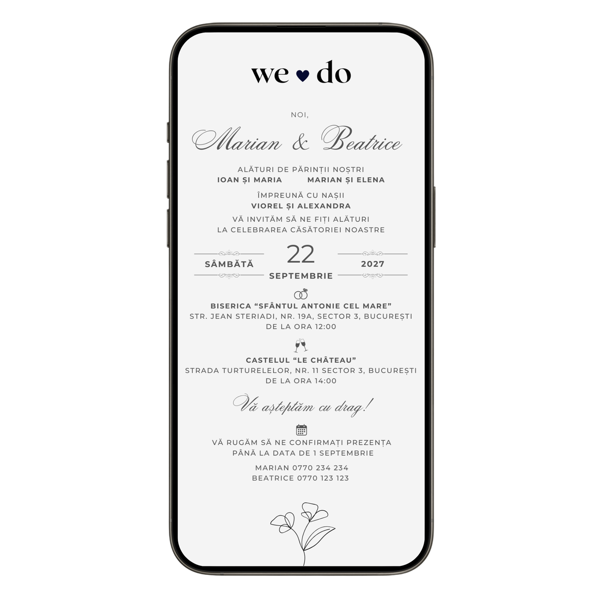 Invitatie Nunta We Do, Format Digital-BalloonEvents.ro