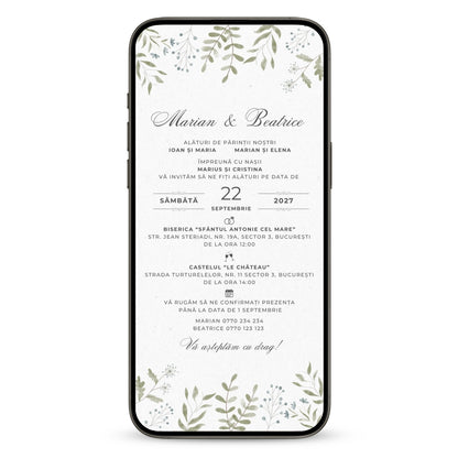 Invitatie Nunta Wedding Bells, Format Digital-BalloonEvents.ro