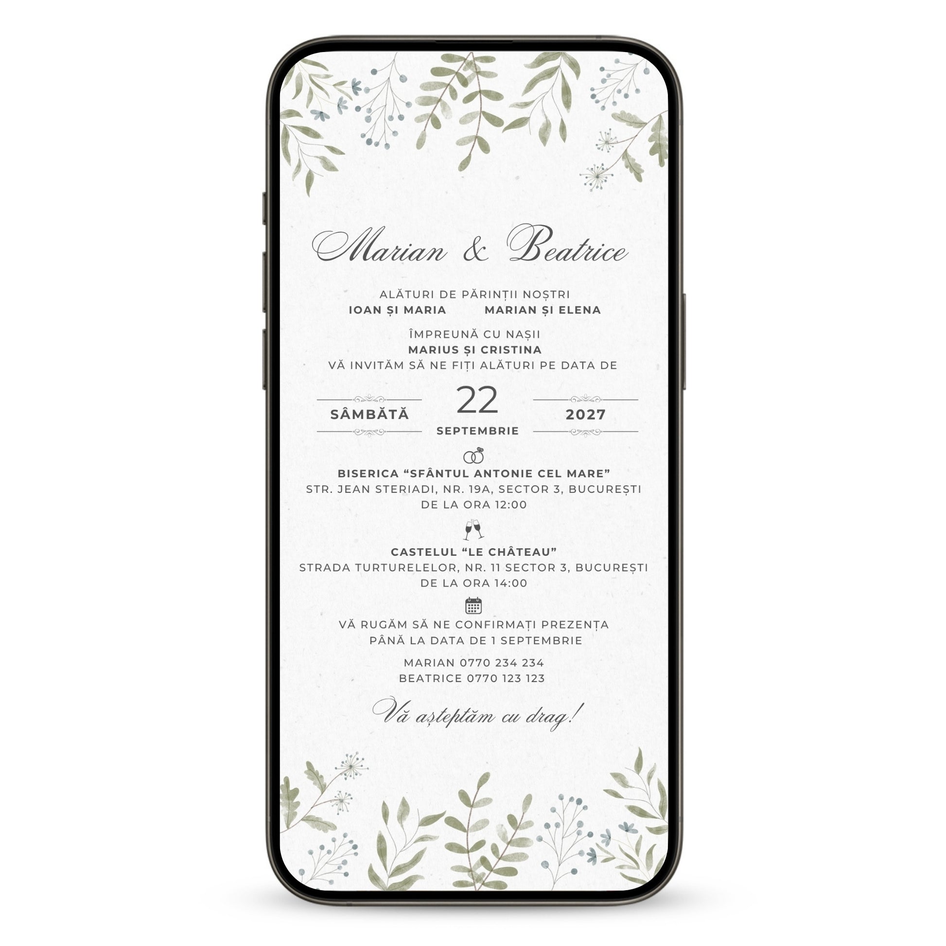 Invitatie Nunta Wedding Bells, Format Digital-BalloonEvents.ro