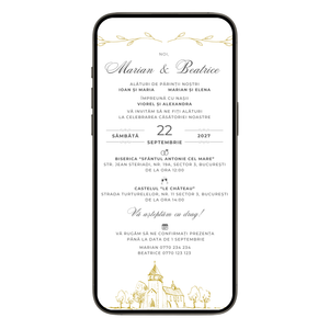 Invitatie Nunta Wedding Bells, Format Digital