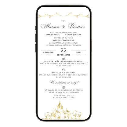 Invitatie Nunta Wedding Bells, Format Digital