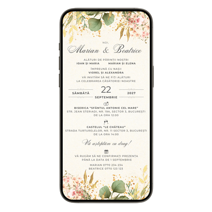 Invitatie Nunta Wedding Harmony, Format Digital