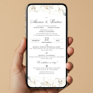 Invitatie Nunta White Harmony, Format Digital